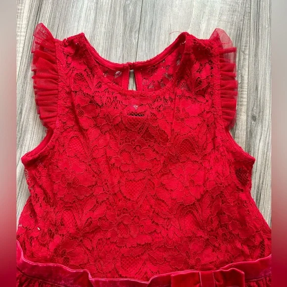 Lilt Girls Holiday Lace Dress Christmas Special Event in Red Size 10/12 - Picture 5 of 7